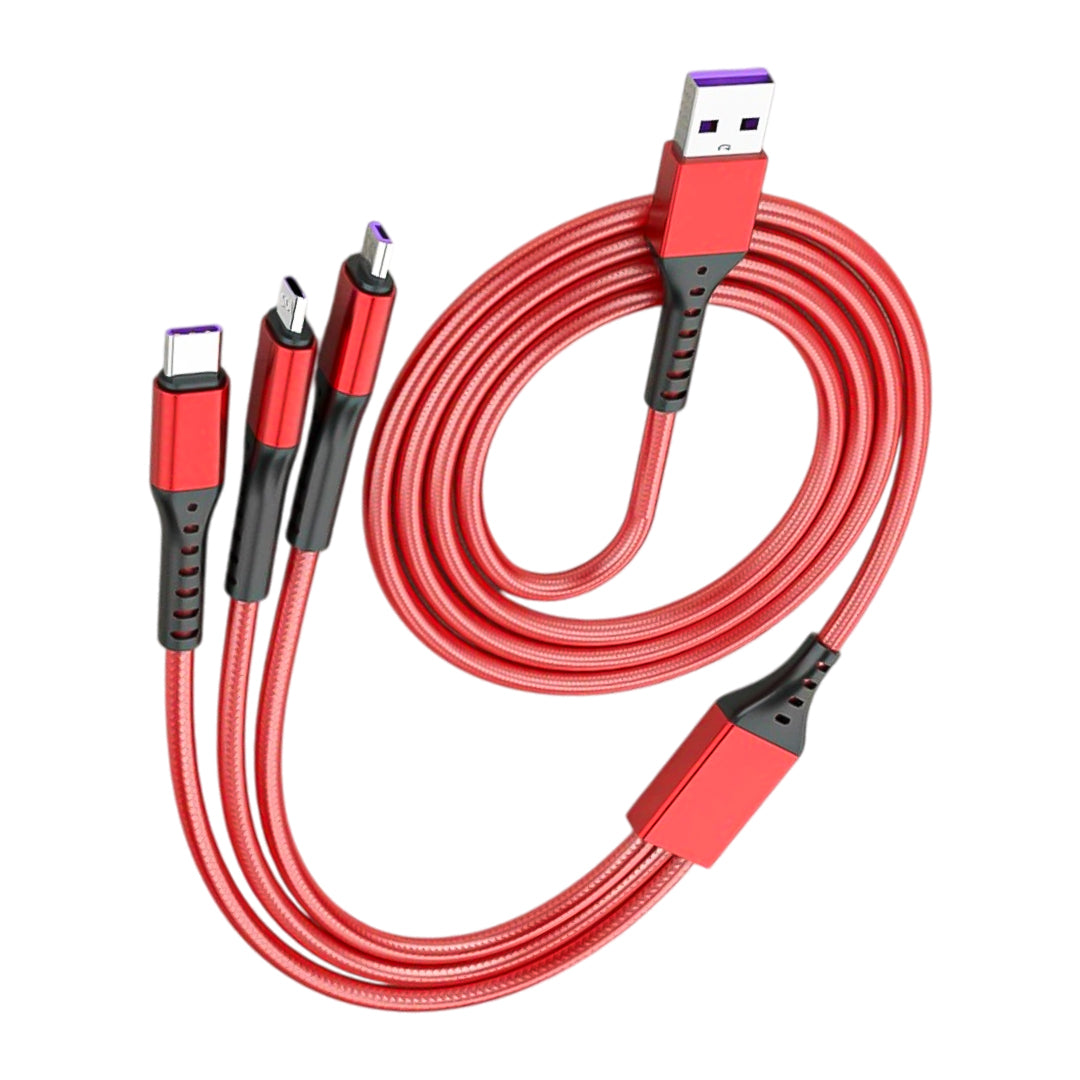 3in1 Telefon Şarj Kablosu