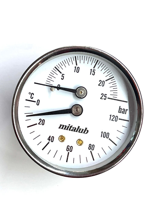 Termometreli Manometre 25bar 120C