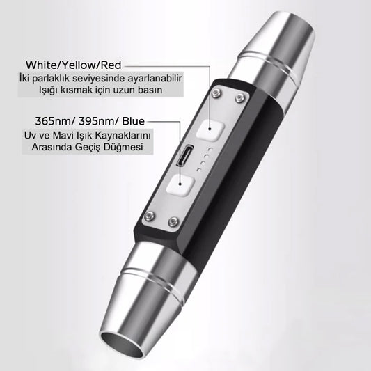 Şarjlı Uv Led Fener 6in1