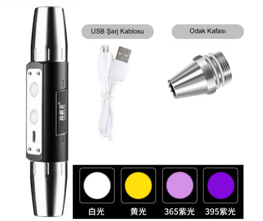 Şarjlı Uv Led Fener 6in1