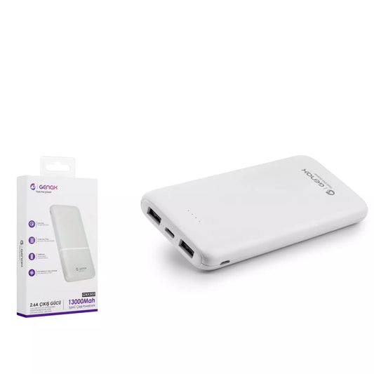 GENAX GNX503 POWERBANK 13000Mah PD ÇIKIŞ 2.6A BEYAZ