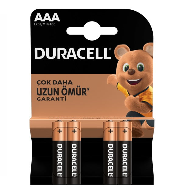 Duracell Alkalin AAA Kalem Pil 4lü