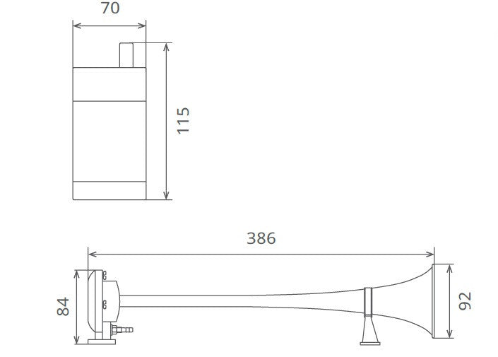 Havalı Korna Kompresörlü Set 12V